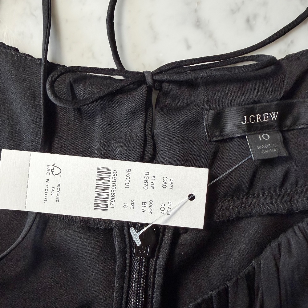 J. Crew Gathered Stretch Silk Black Camisole Size 10 NWT - Picture 5 of 5